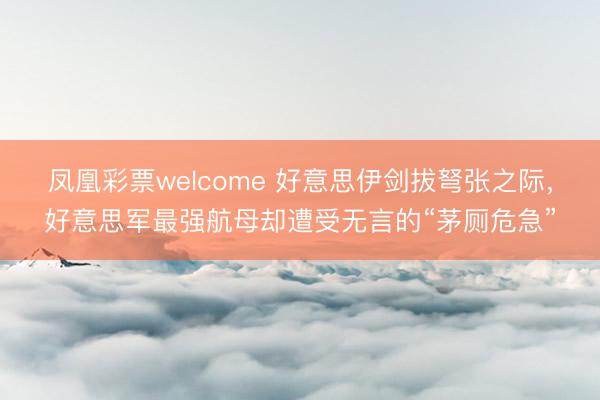 凤凰彩票welcome 好意思伊剑拔弩张之际,好意思军最强航母却遭受无言的“茅厕危急”