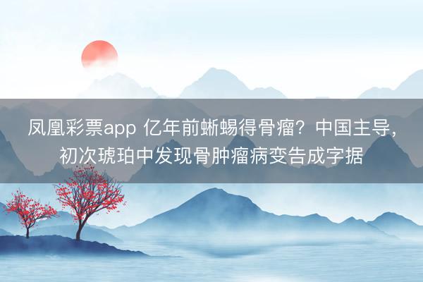 凤凰彩票app 亿年前蜥蜴得骨瘤？中国主导，初次琥珀中发现骨肿瘤病变告成字据